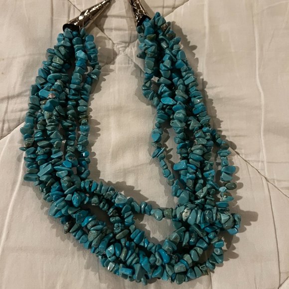 Vintage turquoise Multi-Strand/6 Strand Turquoise Necklace - Picture 3 of 6